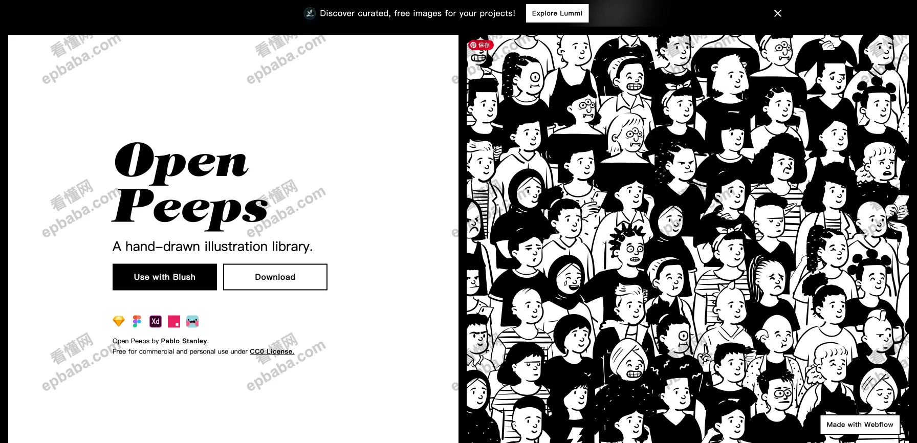 openpeeps:黑白线条风手绘人物插图库,免费可商用!