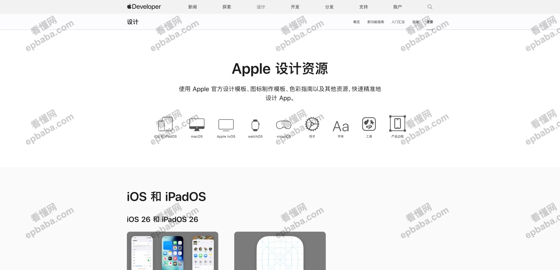 Apple-Developer：苹果 Apple 全部型号界面设计规范下载！