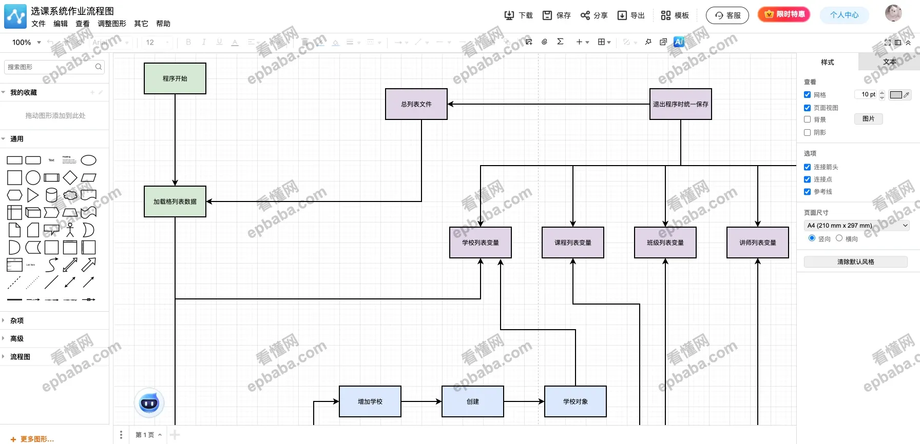 迅捷画图:上千个思维导图+流程图模板!