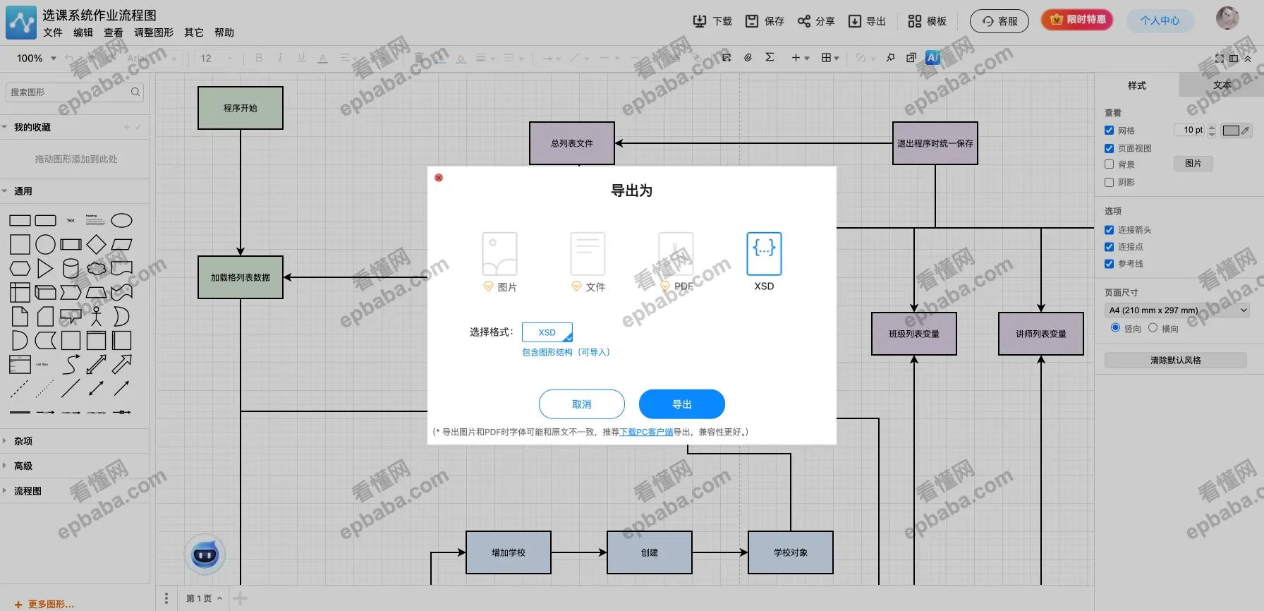 迅捷画图:上千个思维导图+流程图模板!