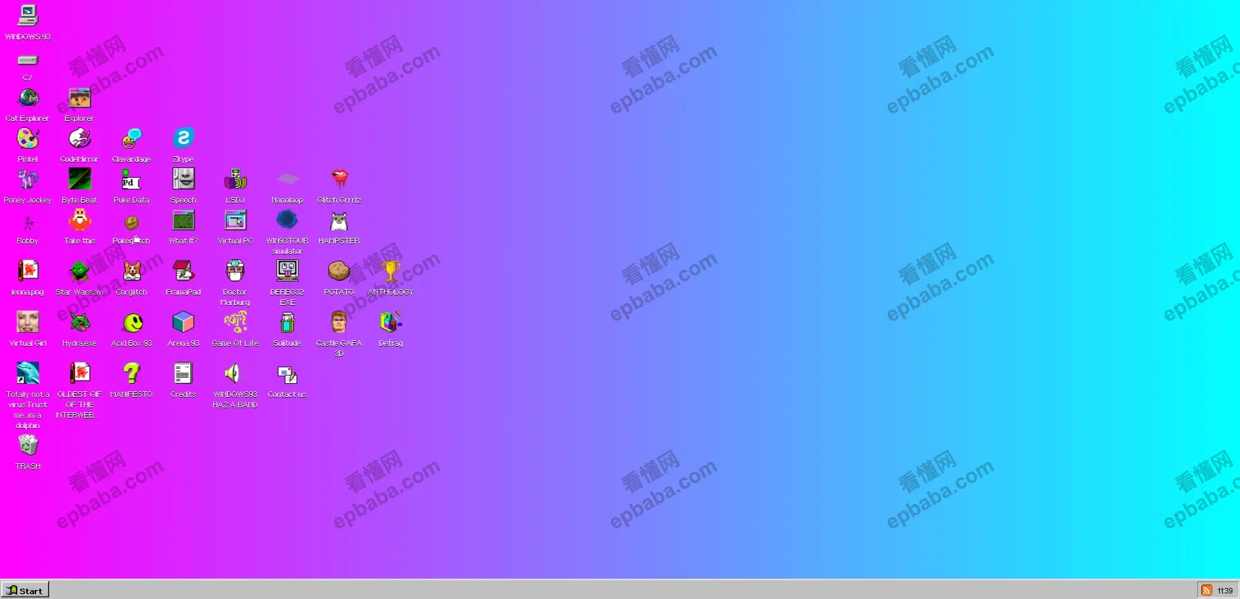 Windows 93：蒸汽波风格的网页版Windows系统模拟器！