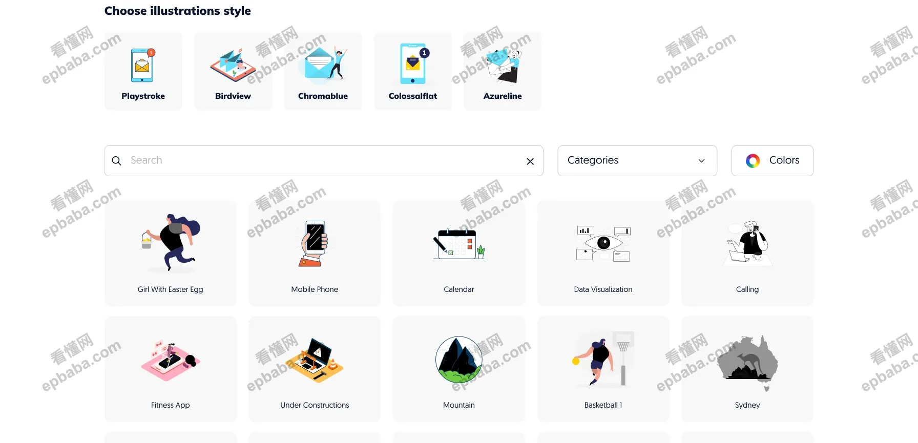 ManyPixels：2500+个可商用免费插画库、图标素材库！