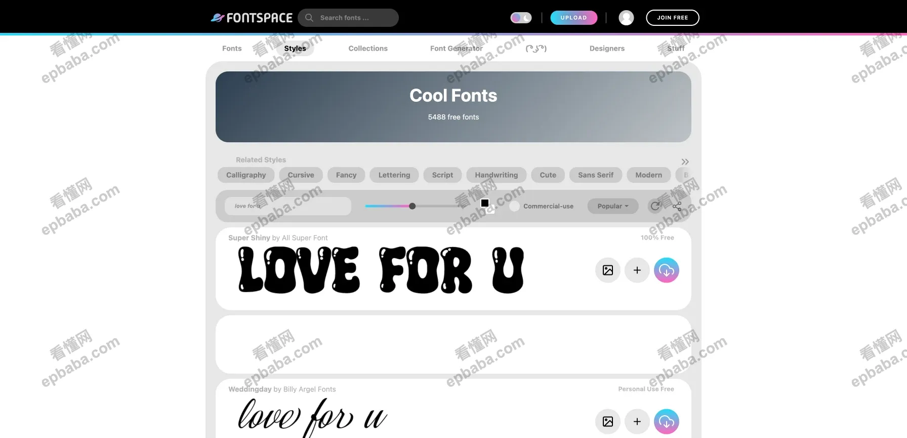 FontSpace - Free Fonts：150,000+ 免费个人使用/部分商用字体下载！
