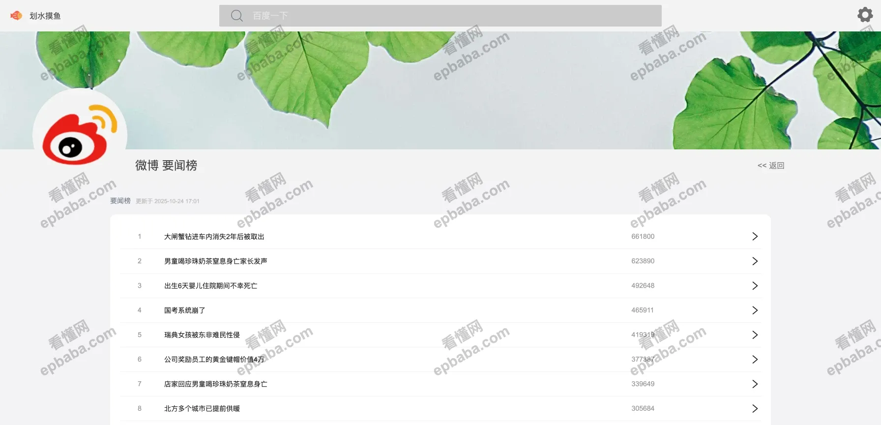 划水摸鱼：热搜聚合网站，看资讯的好地方！