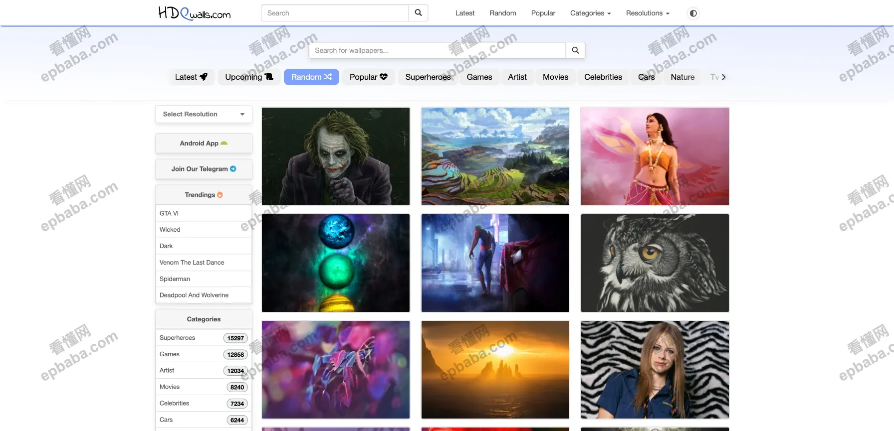 hdqwalls：高质量的壁纸免费下载，支持多设备尺寸分辨率！