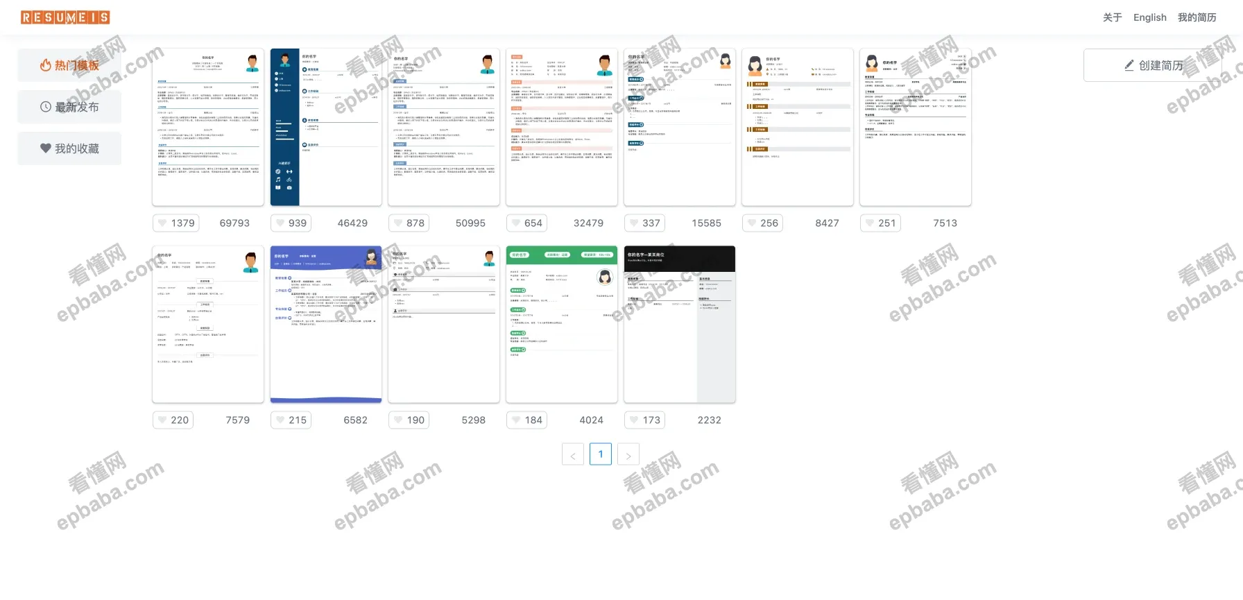热速美斯：免费的在线简历制作/简历模板分享平台，可下载PDF 格式！