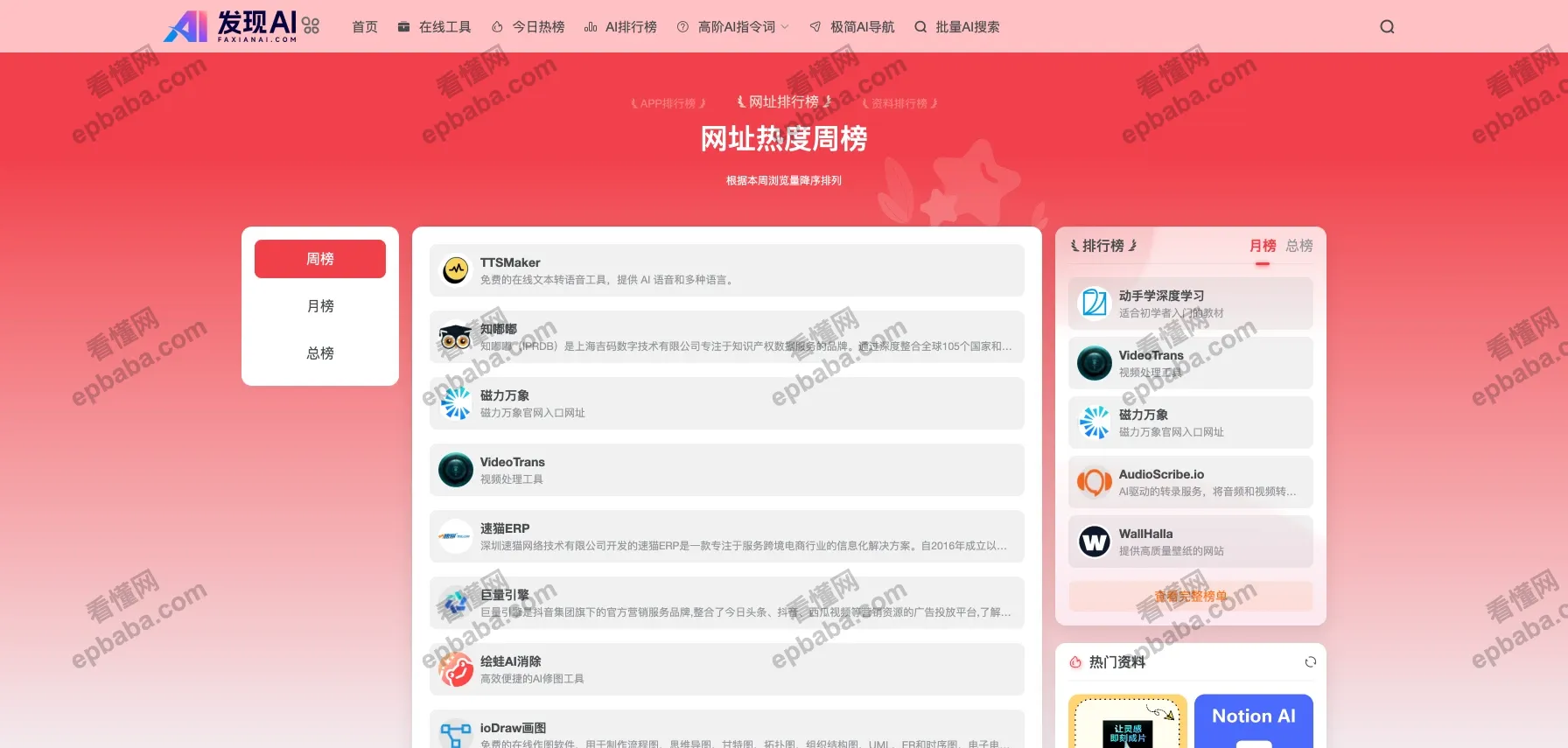 发现AI：专业、全面的一站式 AI网址导航站！