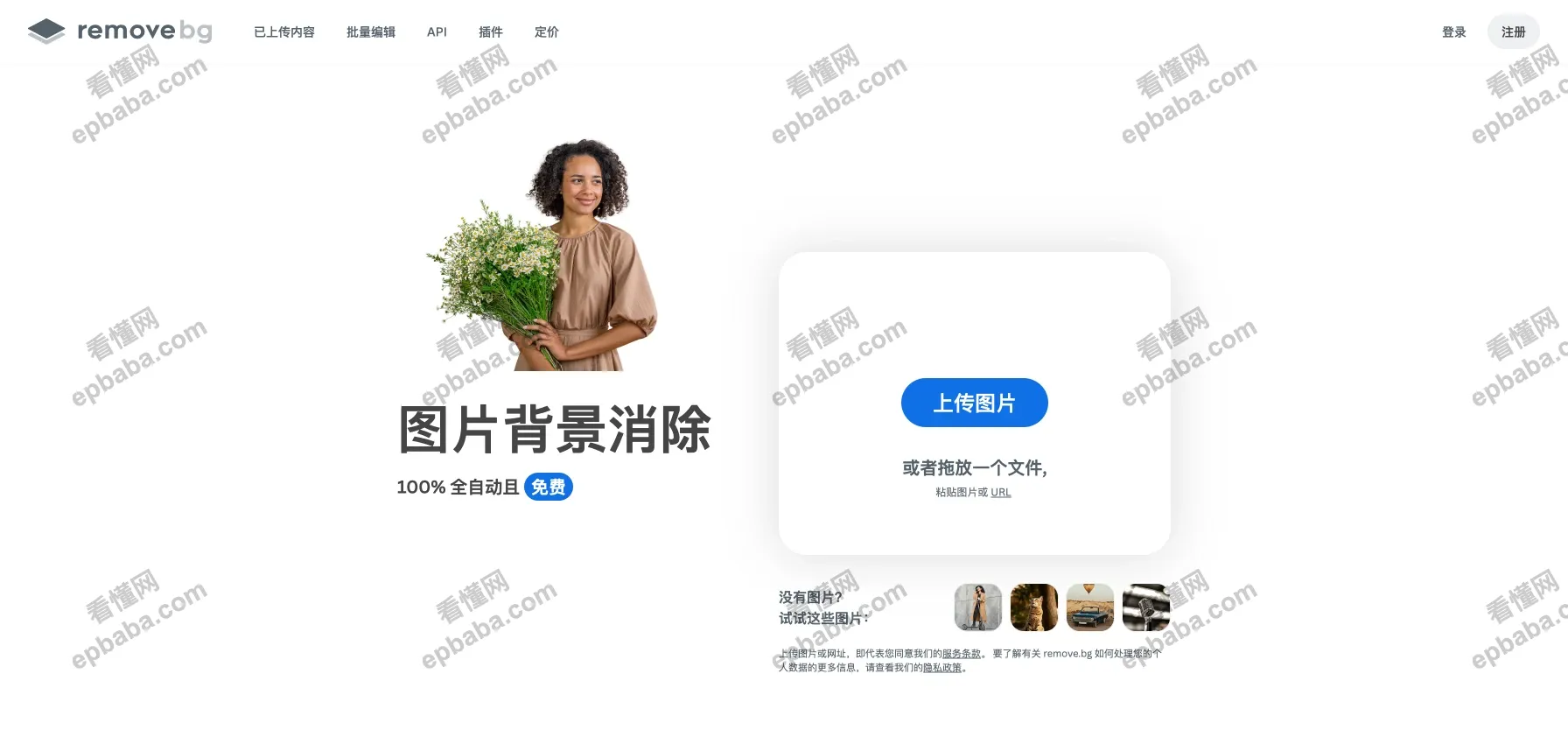 removebg：全自动AI 处理，删除照片的多余背景！