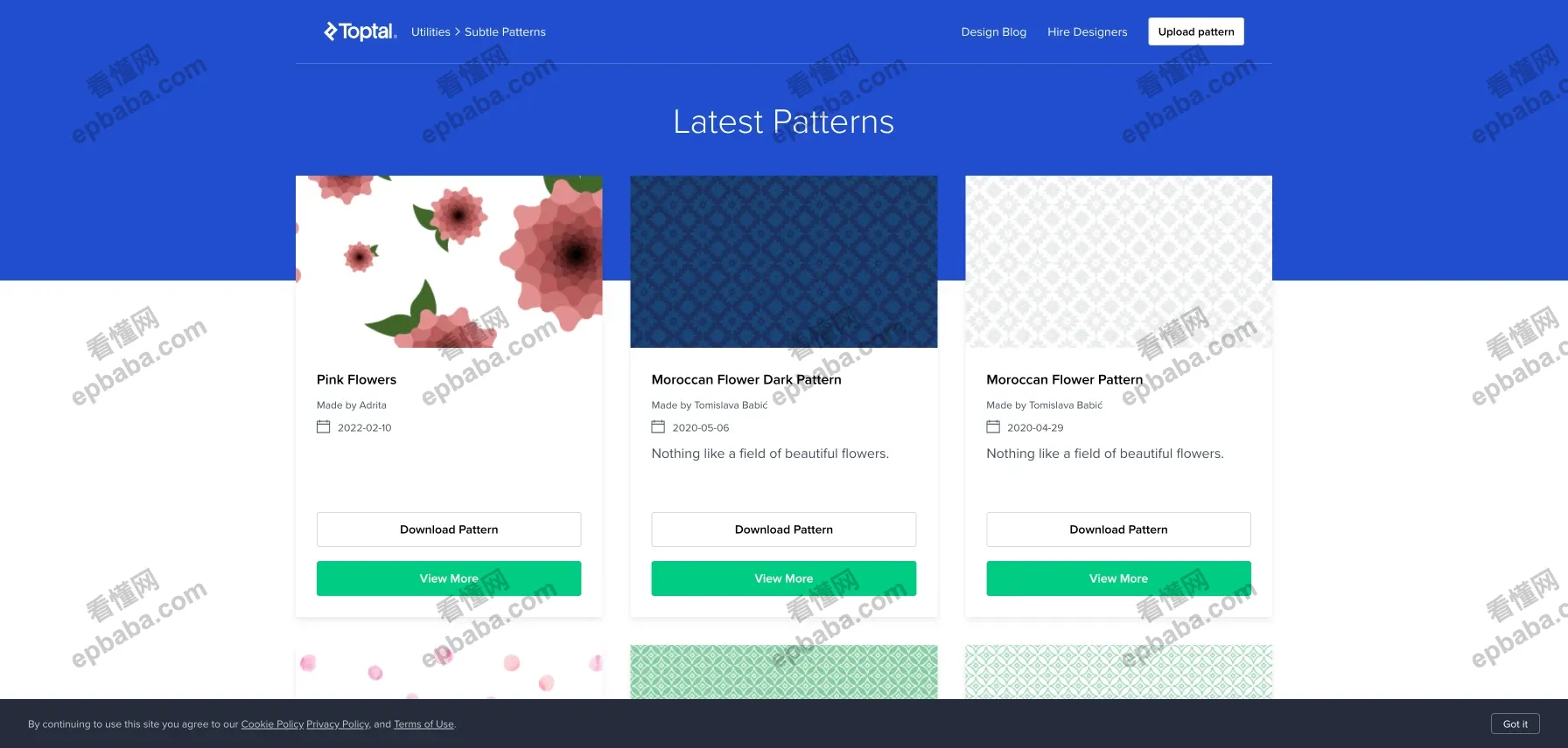 Toptal-Subtle Patterns：免费下载精美、高质量平铺背景素材的网站！