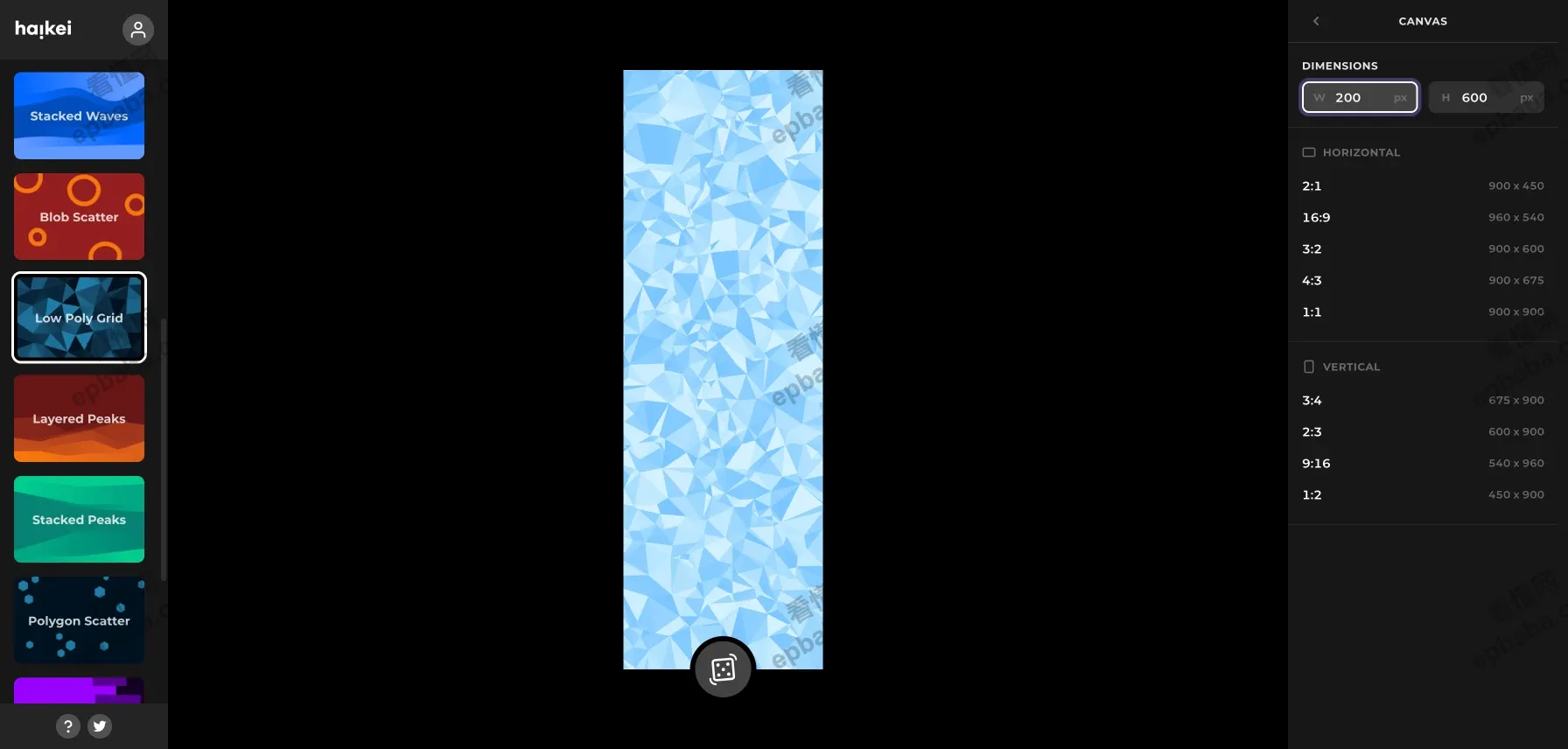 Haikei：不规则图形、波纹、弥散、流体渐变背景生成器！支持 SVG/PNG格式免费下载！