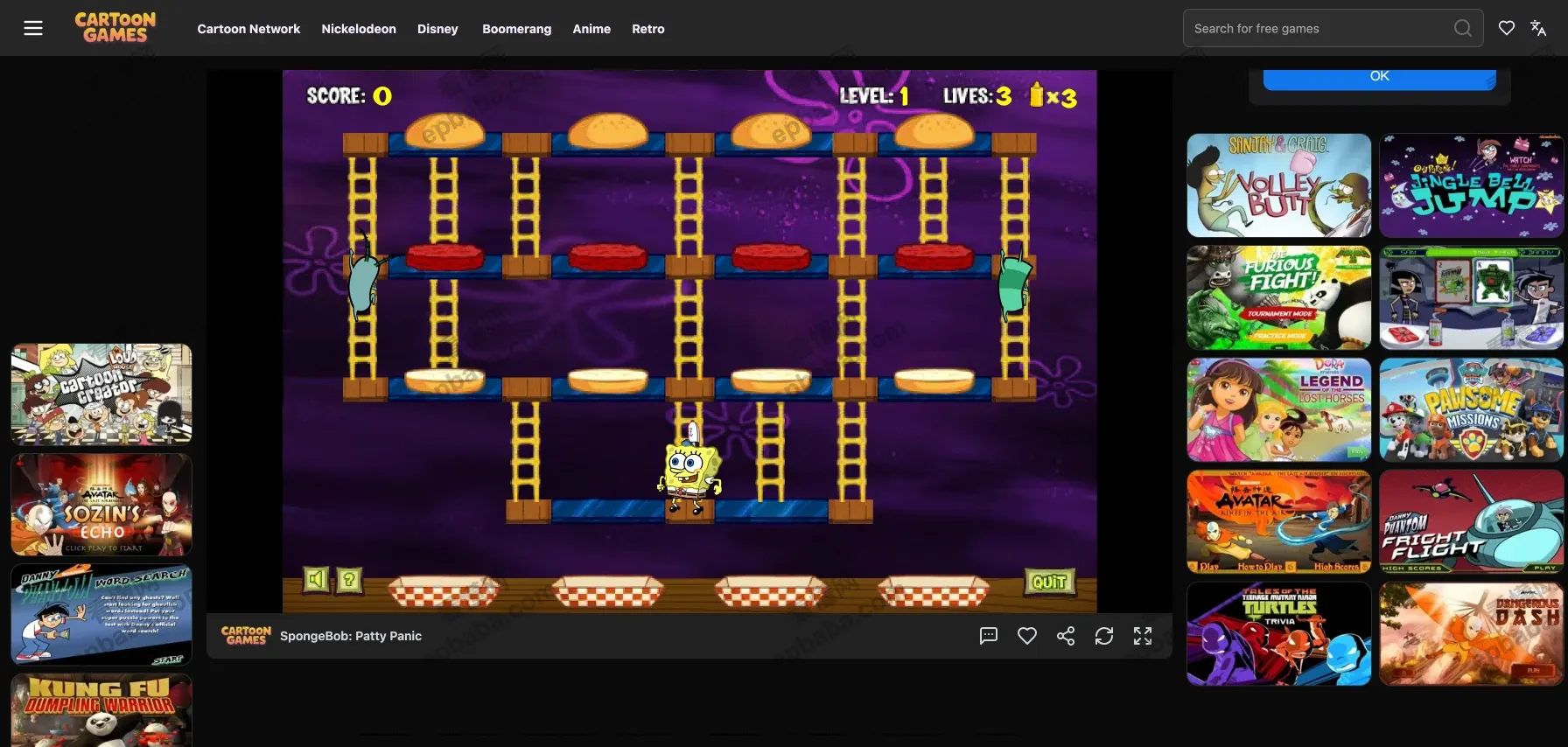 cartoongames：完全免费、在线游玩的 ip 小游戏网站！