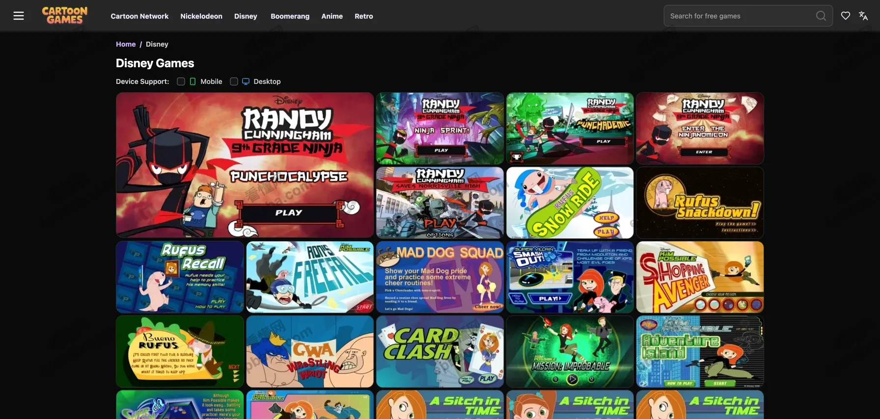 cartoongames：完全免费、在线游玩的 ip 小游戏网站！