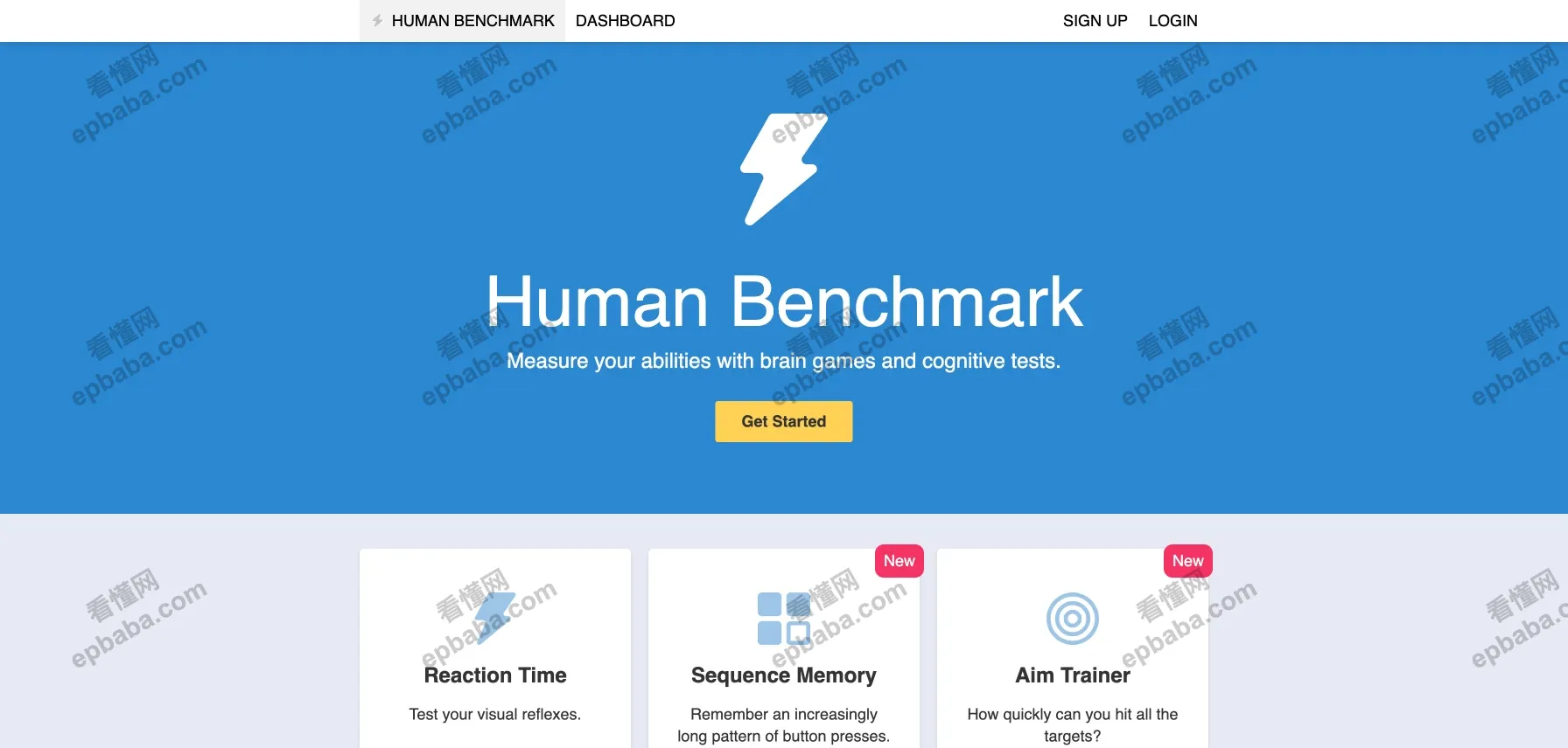 Human Benchmark:测试大脑反应速度、视觉记忆力等能力的站点!