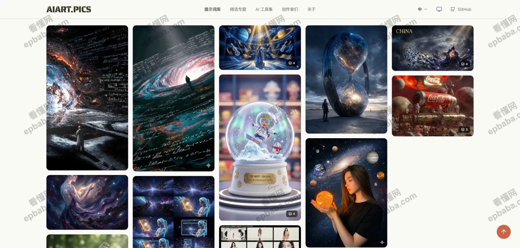 AIART.PICS:12000+个免费AI 提示词分享站点!