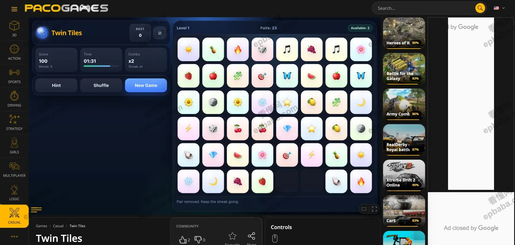 pacogames:免费多样的小游戏站点,即开即玩,超解压!